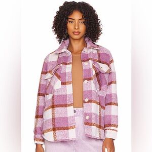 Blank NYC Plaid Shirt Jacket in Voyager size S